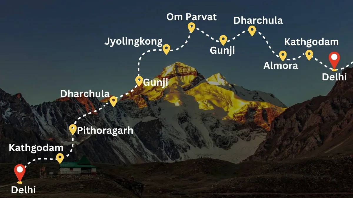 Adi Kailash Route Map Adi Kailash Route Map